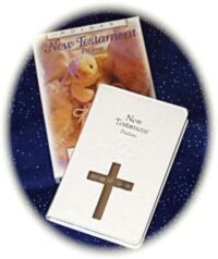 New testament with solid silver cross