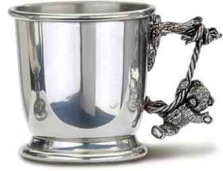 Snuggle Bears Pewter Christening Mug